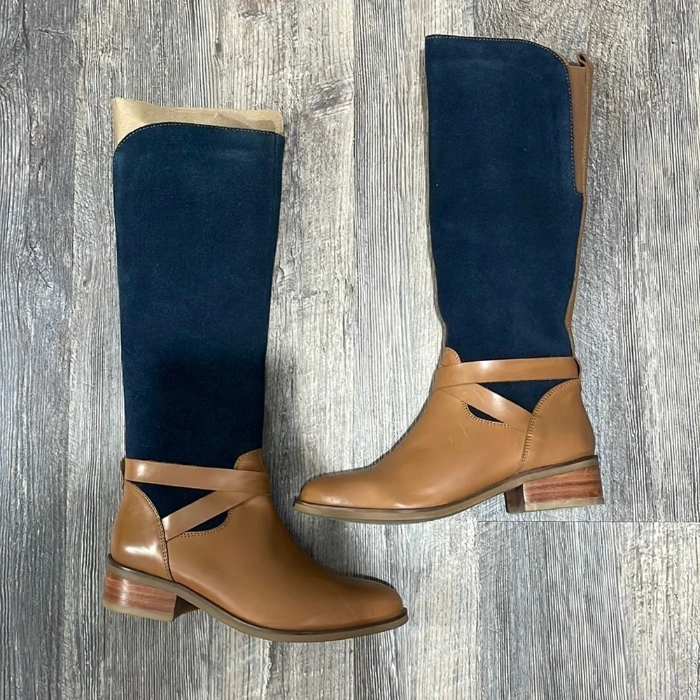 Stivali 2 tone blue/honey boots. Sz 6.5